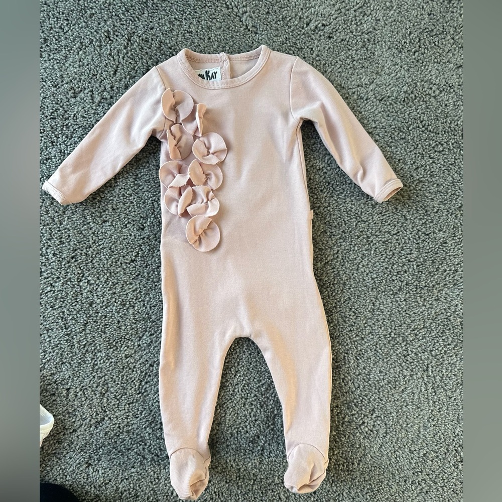 Hanna Kay Pink Ruffle One Piece sz 3m like new condition $15